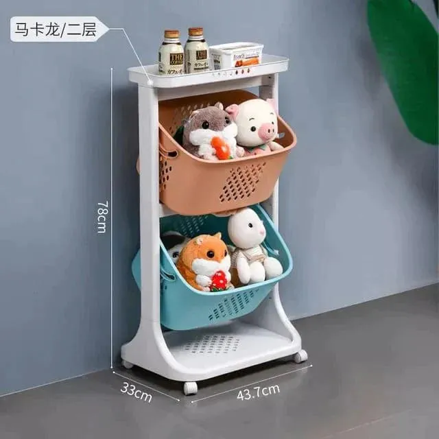 3 Layer Colorful Basket Trolley