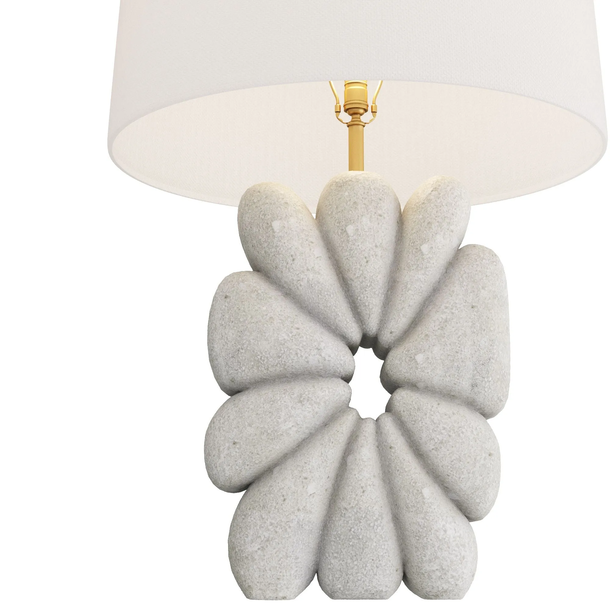 Ashley Lamp Ivory Glass Stone