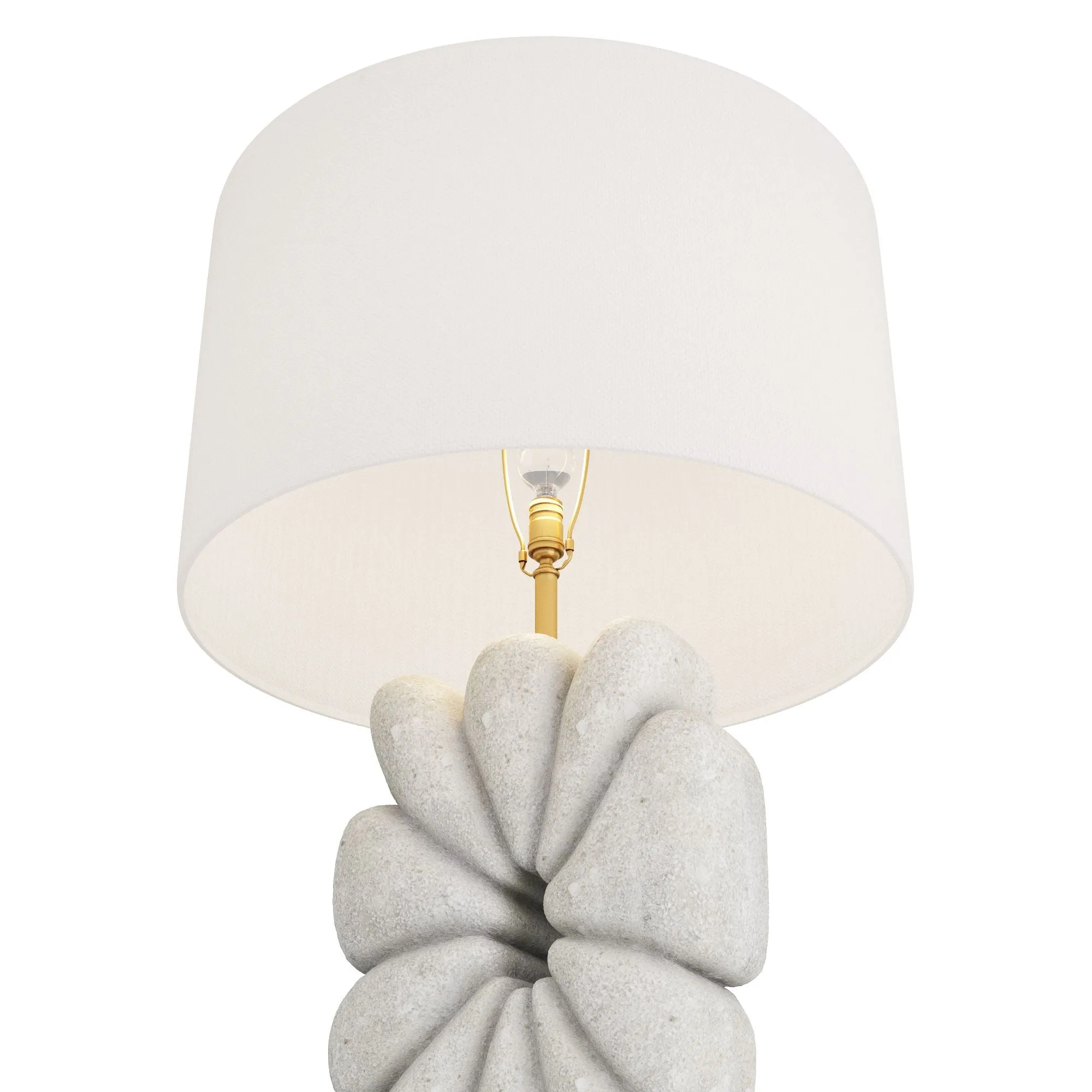 Ashley Lamp Ivory Glass Stone