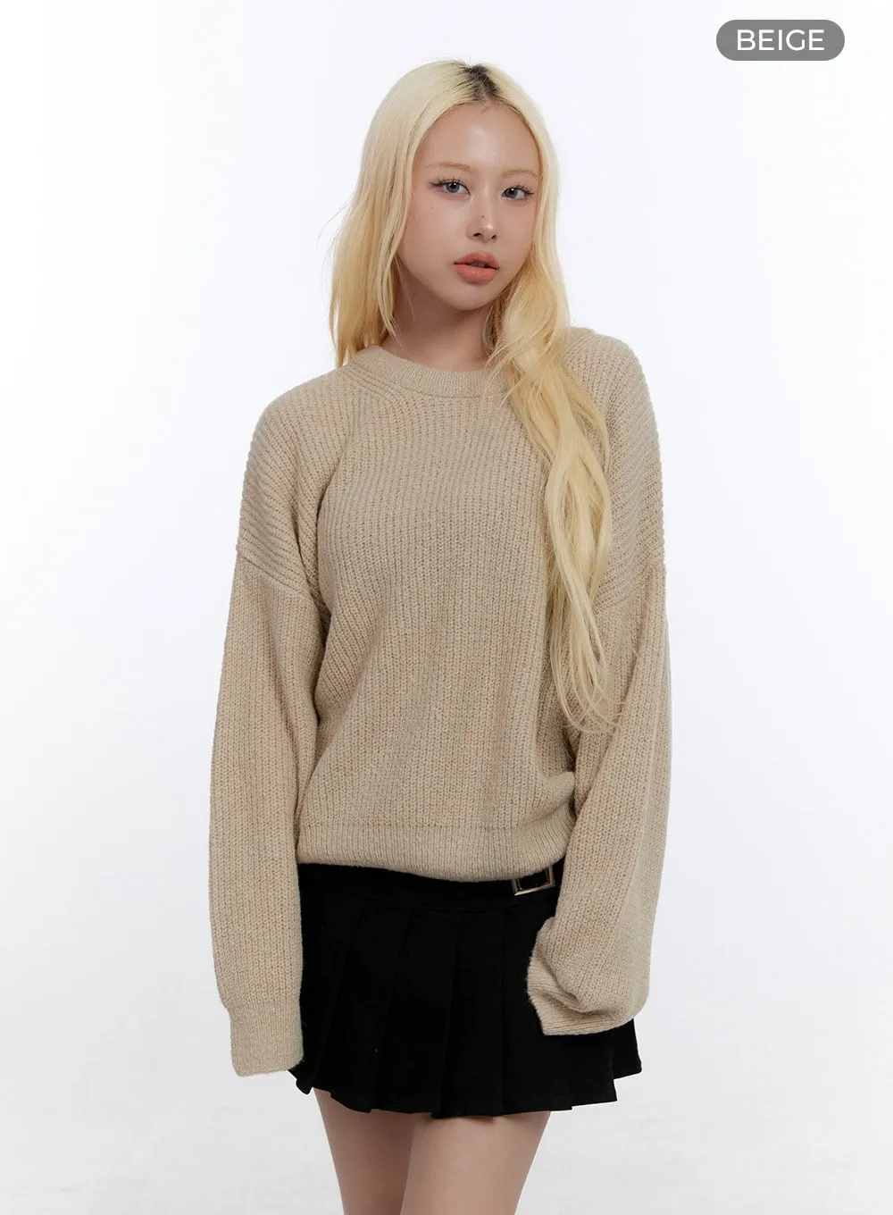 Basic Round Loose Fit Sweater CO419