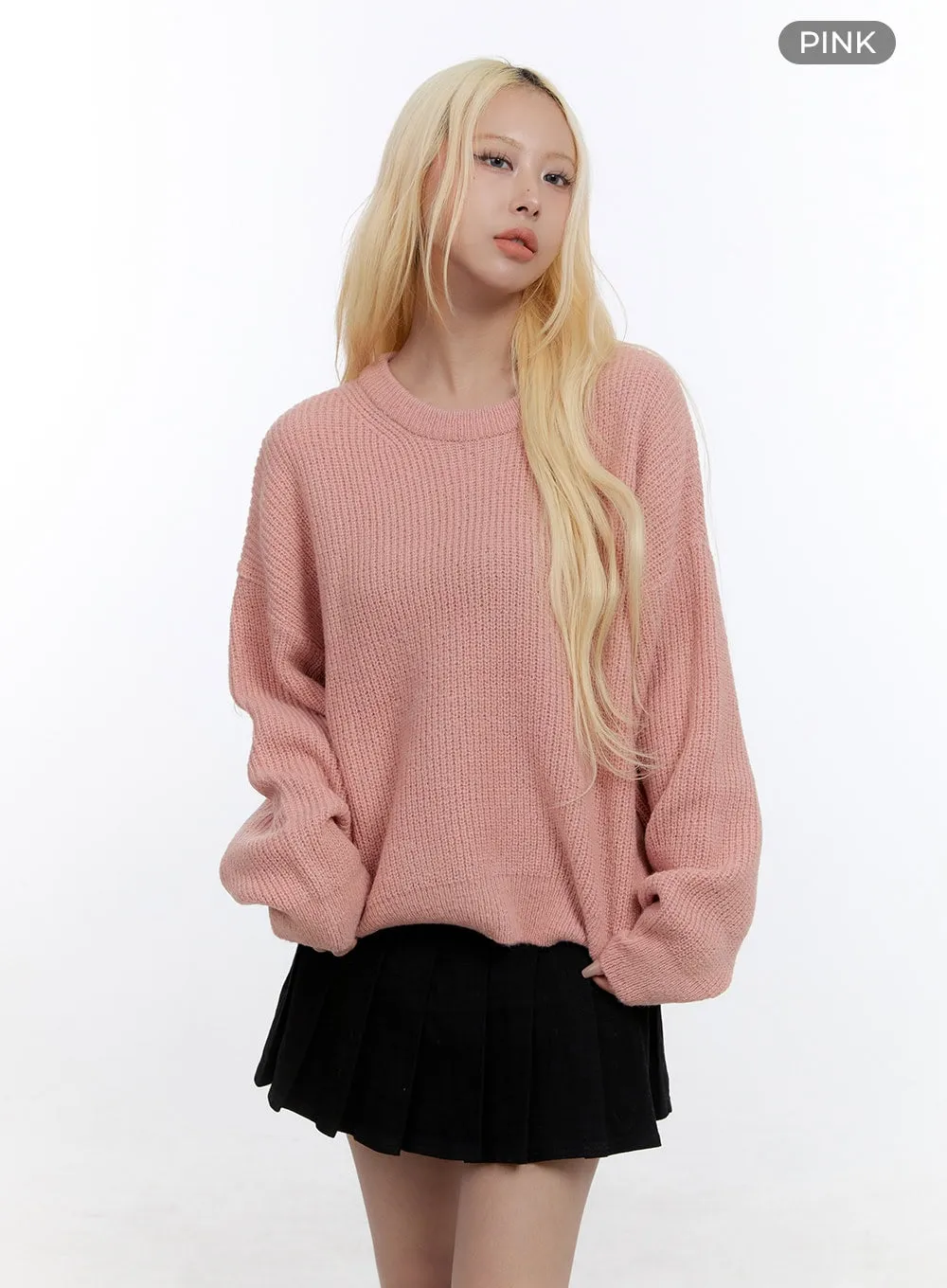 Basic Round Loose Fit Sweater CO419