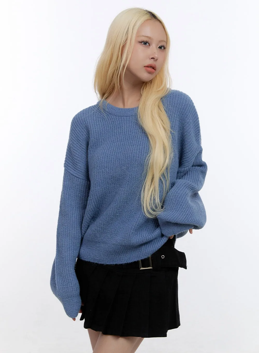 Basic Round Loose Fit Sweater CO419