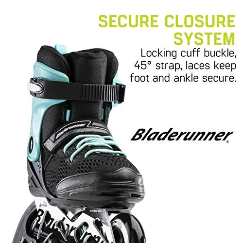 Bladerunner by Rollerblade Formula 100 Women's Adult Fitness Inline Skate, Black and Light Blue, Inline Skates