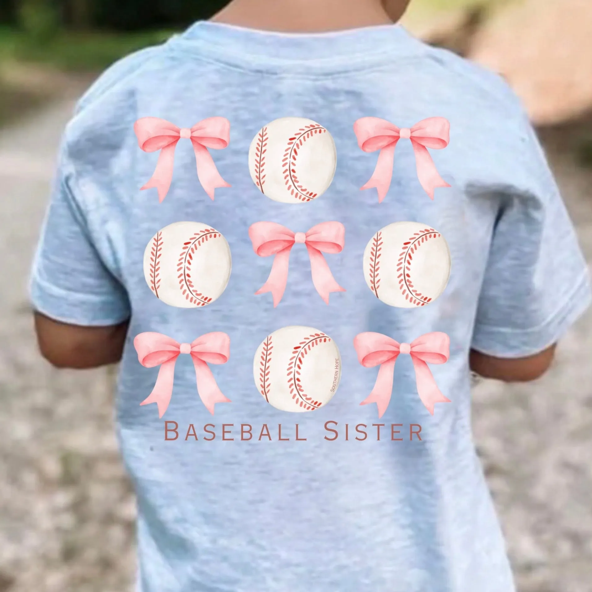 Bows & Baseballs (ASH) Short Sleeve Girls Tee