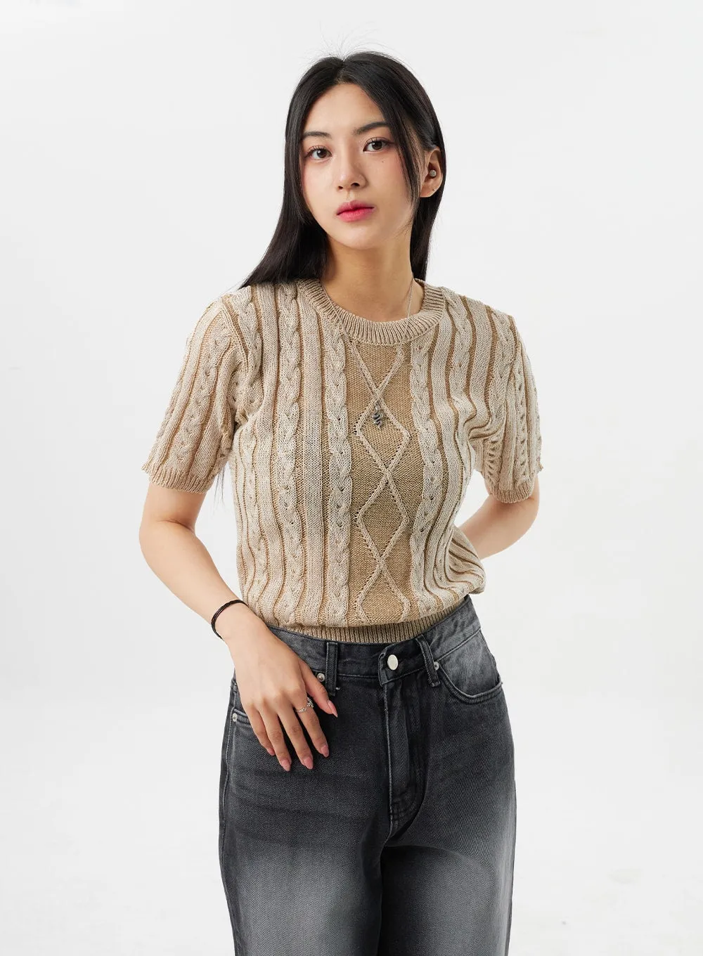 Cable Knit Summer Sweater BY325