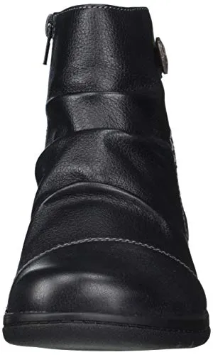 Clarks Women's Cheyn Zoe Ankle Boot, Black Leather, 7.5 Wide