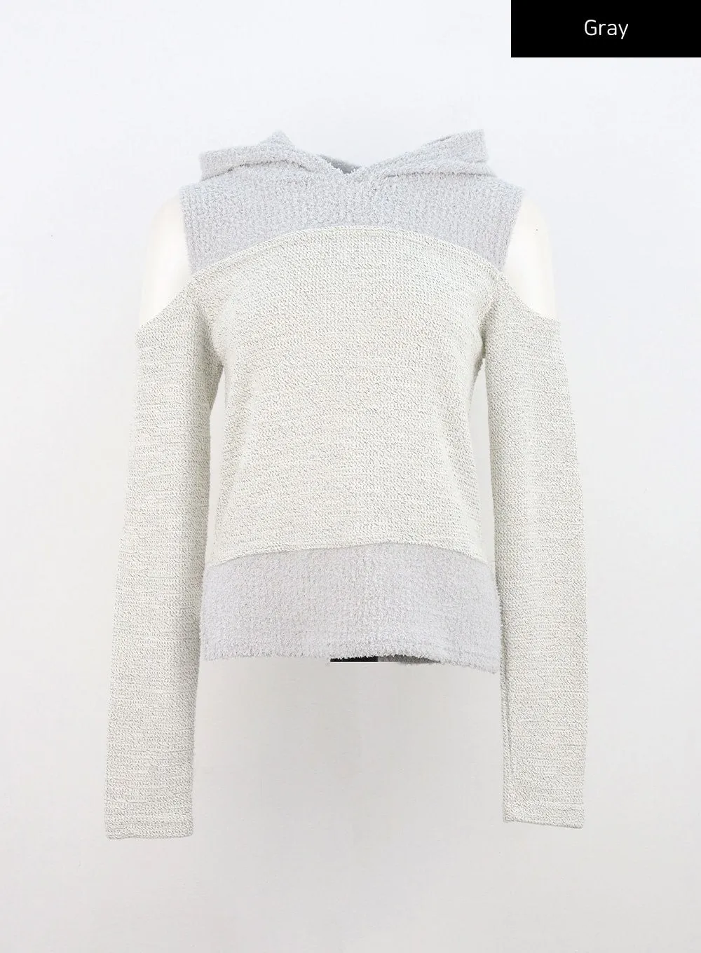 Cut-Out Knit Hoodie Sweater CN309