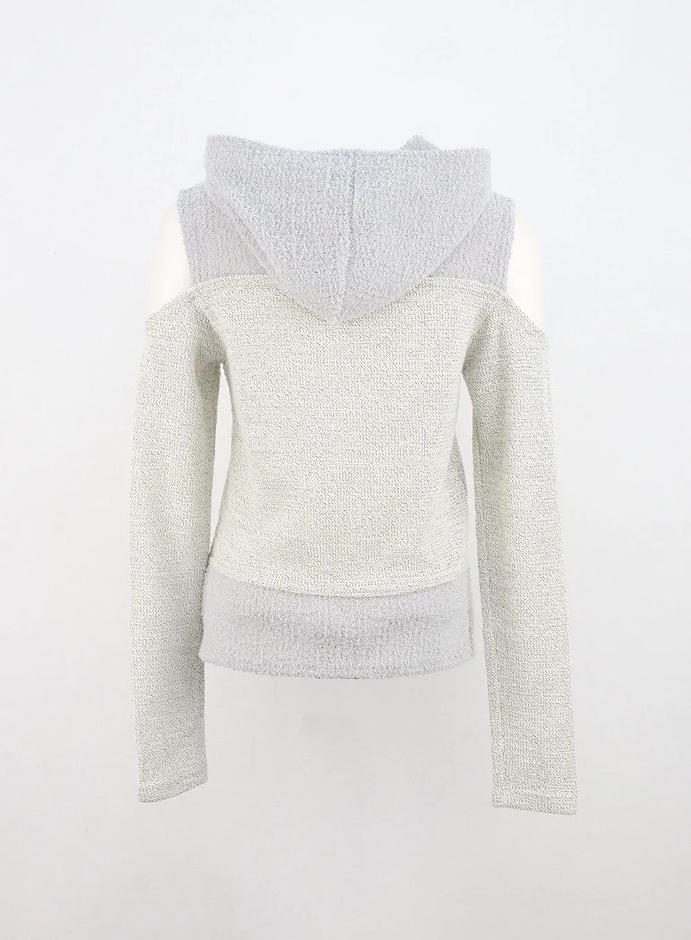 Cut-Out Knit Hoodie Sweater CN309