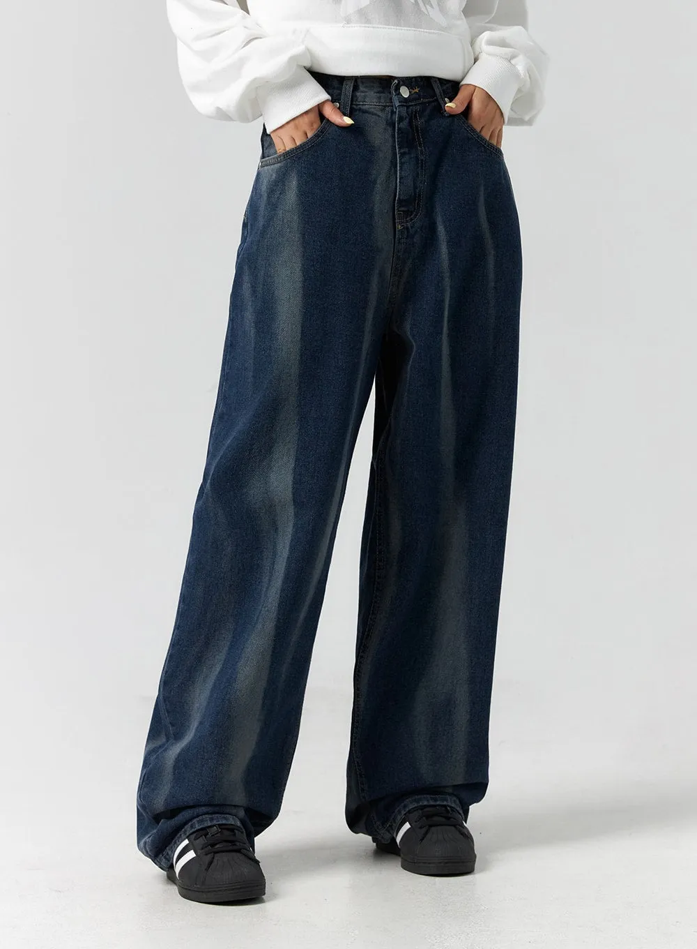 Dark Wash Wide Leg Jeans CS303