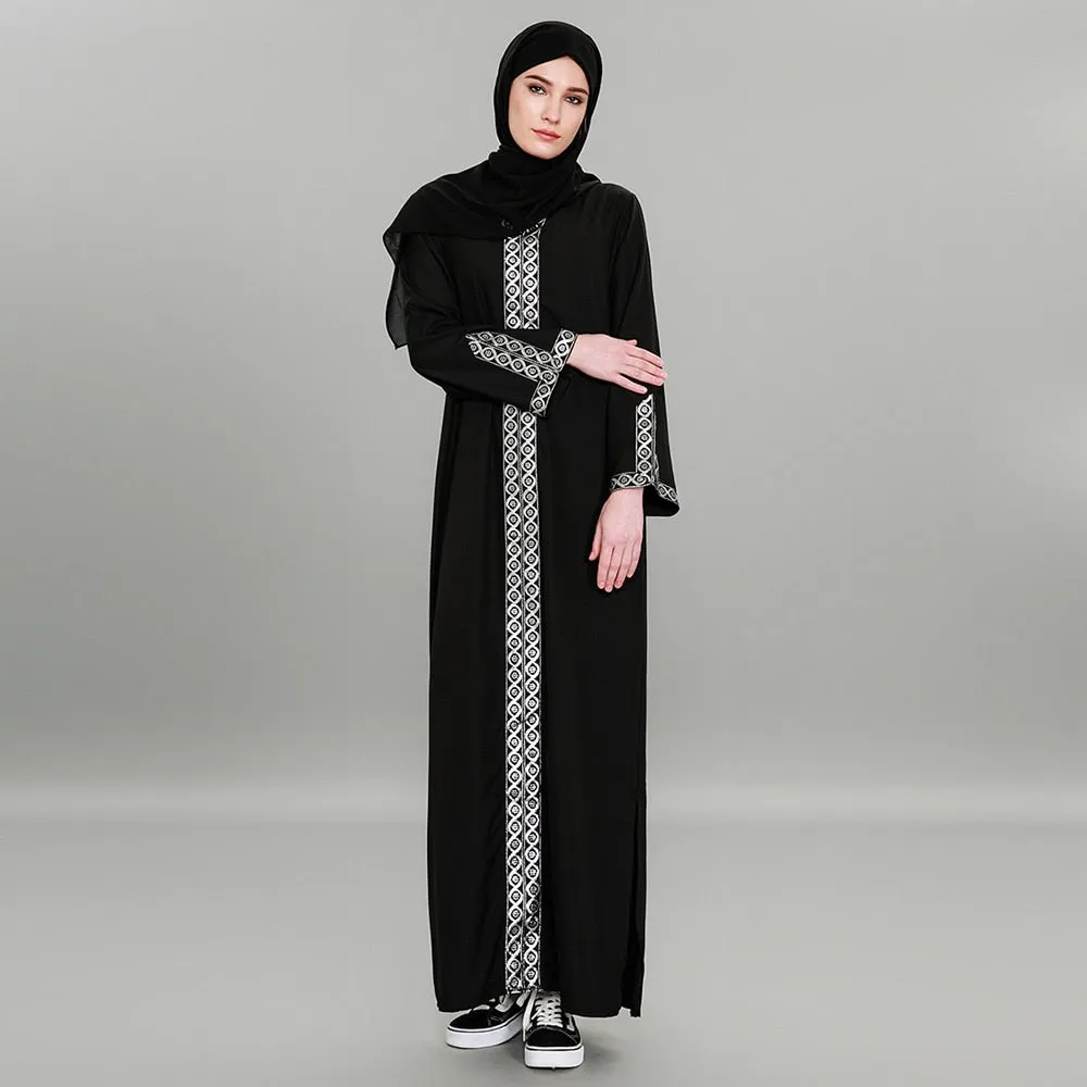 Fashion Women Muslim Dress Plus Size 7XL Black Patchwork Hooded Abaya Dress Sexy Split Turkish Abaya Dubai Hijab Dress