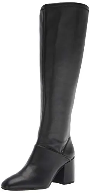 Franco Sarto Women's Tribute Knee High Boot, Black Faux Leather Wide Calf, 9.5