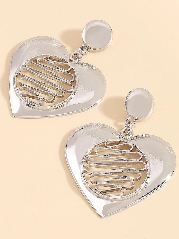 Heart Shape Hollow Drop Earrings