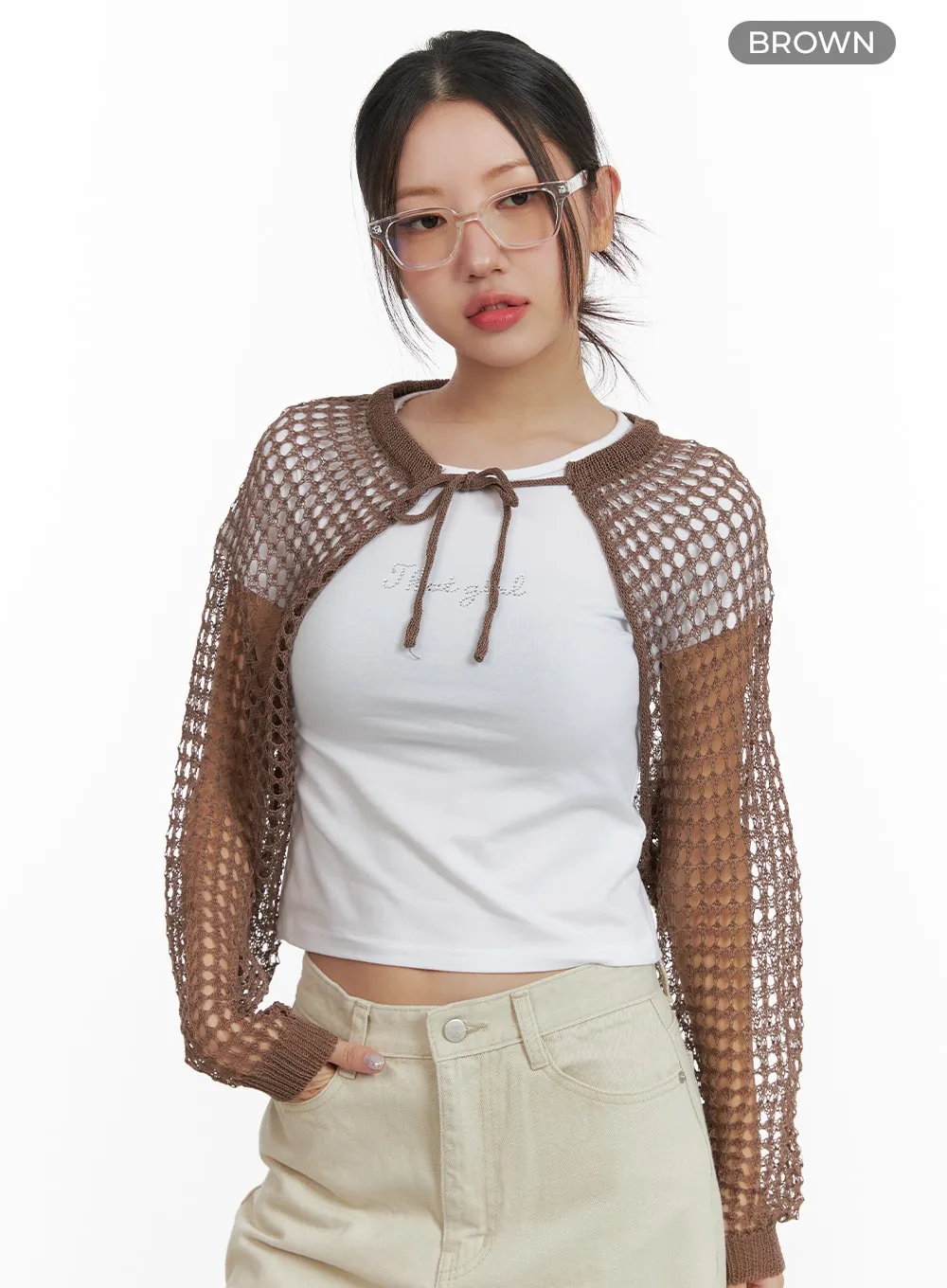 Hollow Out Crochet Bolero OA419