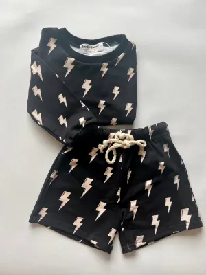 Lightning Bolt | Crewneck Sweatshirt Short Set