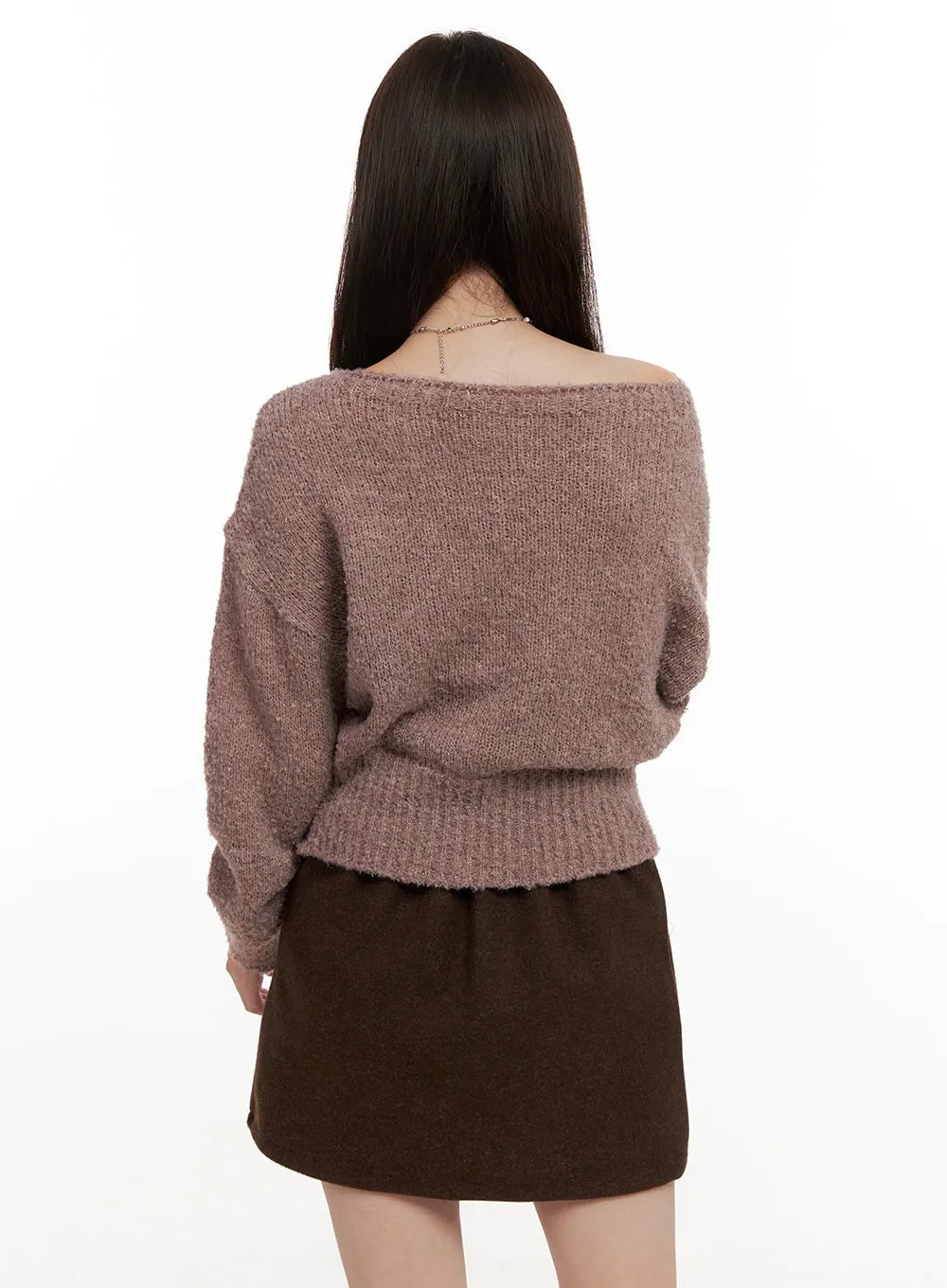 Loose-Fit One-Shoulder Sweater ON422