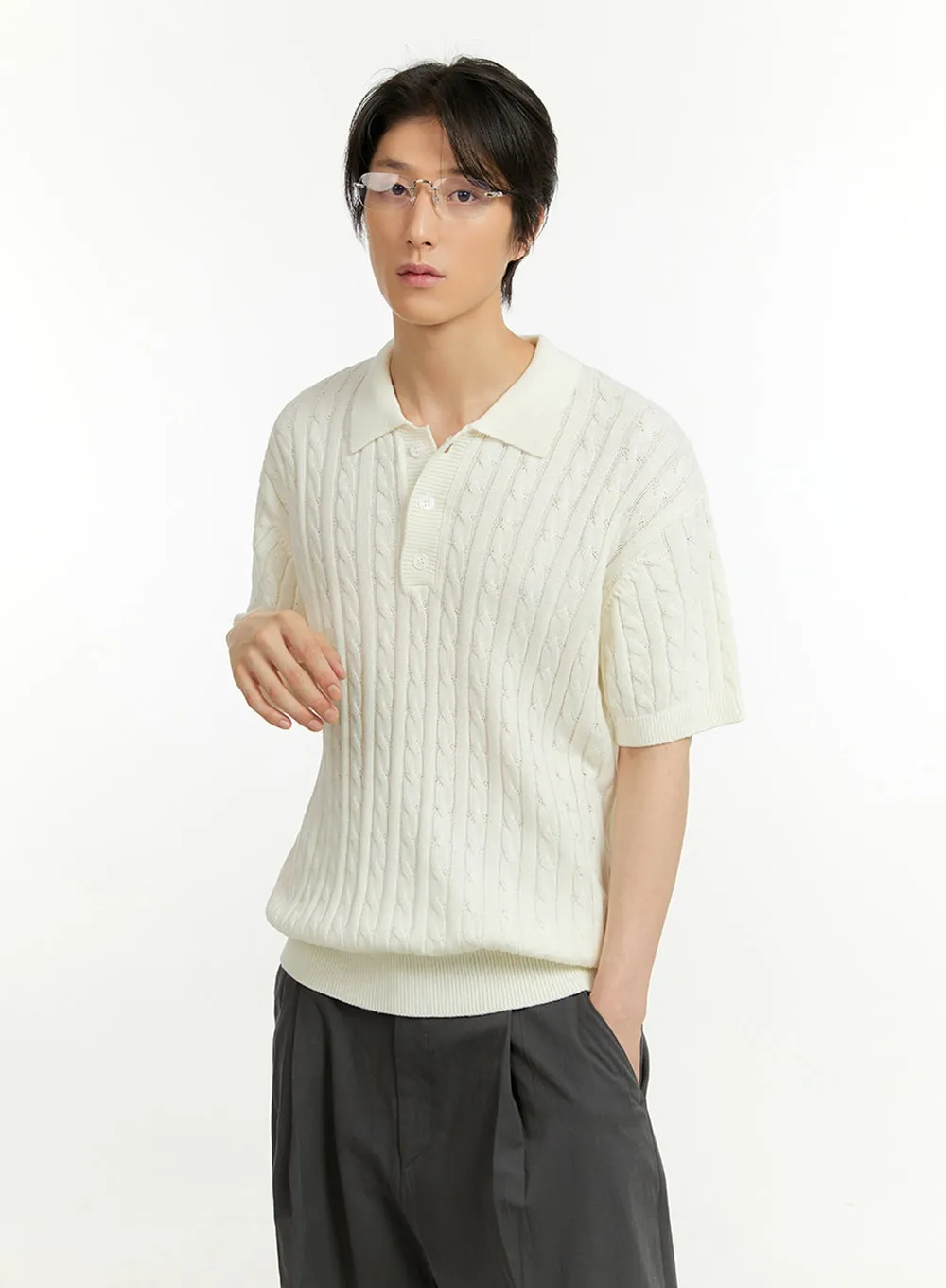 Men's Collared Knit T-Shirt IL418