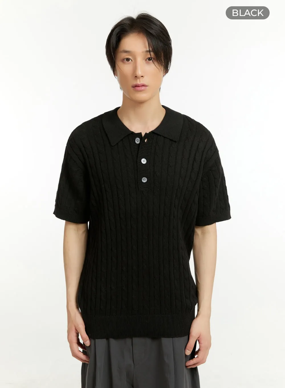 Men's Collared Knit T-Shirt IL418