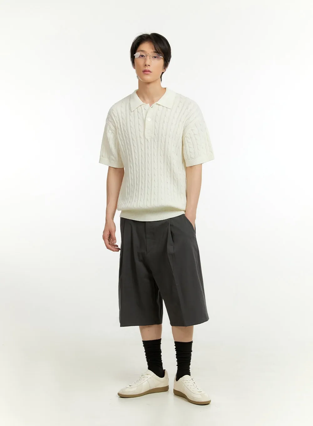 Men's Collared Knit T-Shirt IL418