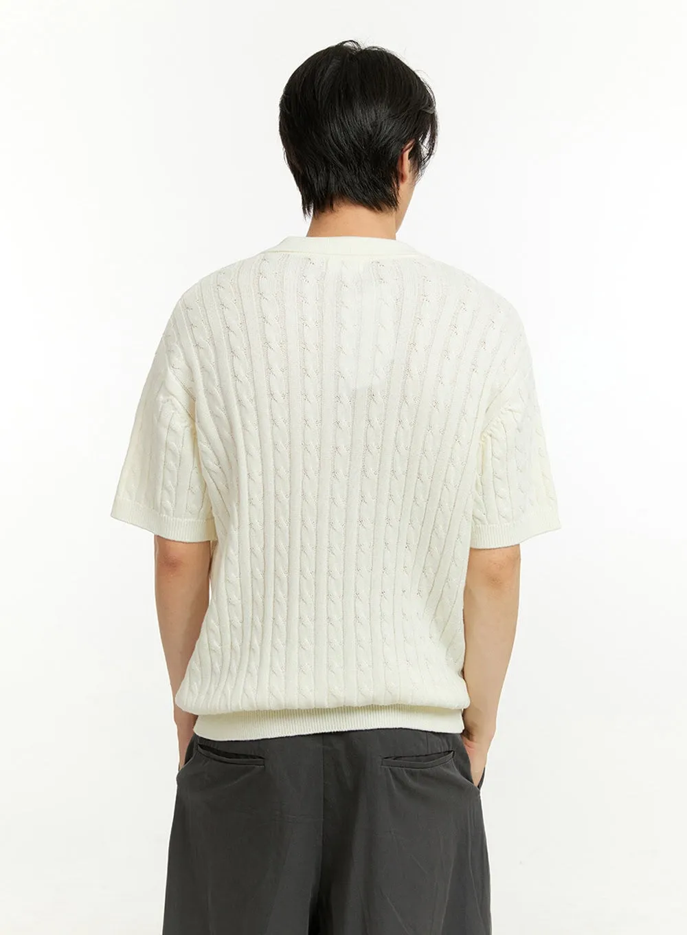 Men's Collared Knit T-Shirt IL418