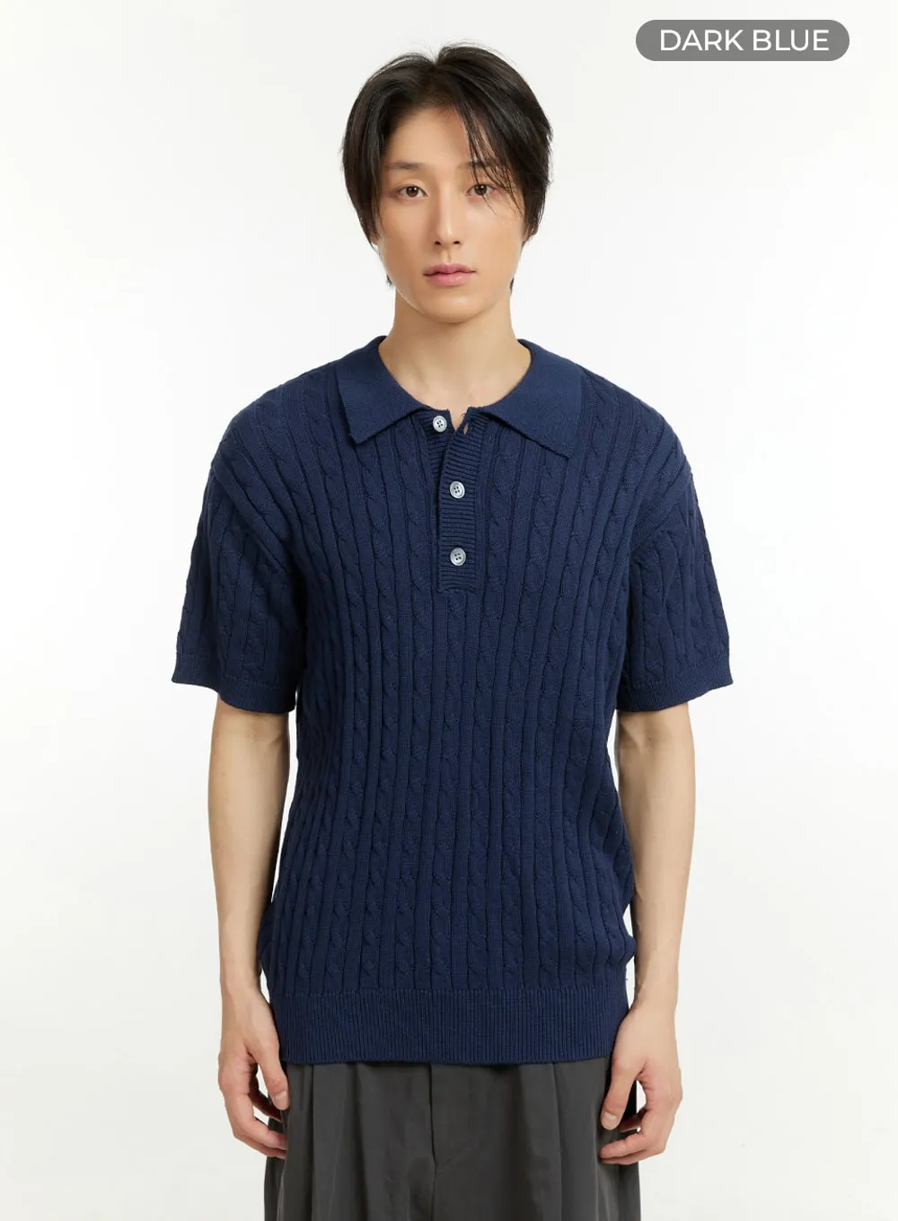 Men's Collared Knit T-Shirt IL418