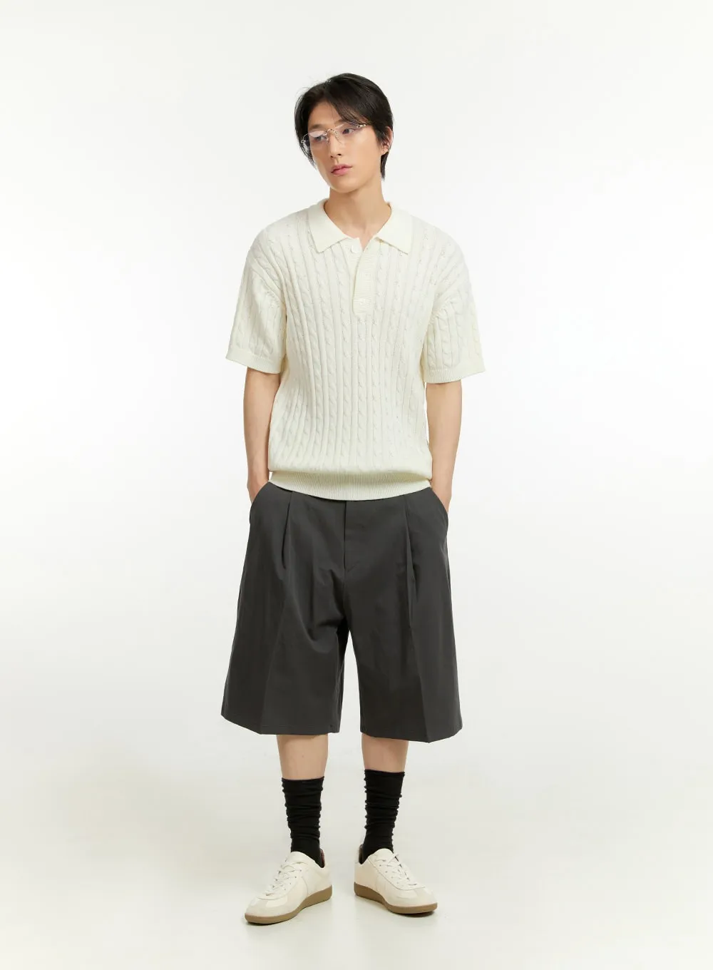 Men's Collared Knit T-Shirt IL418