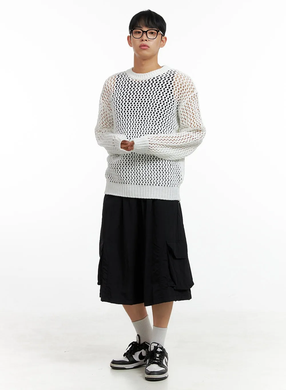 Men's Hollow Out Knit Sweater CL429