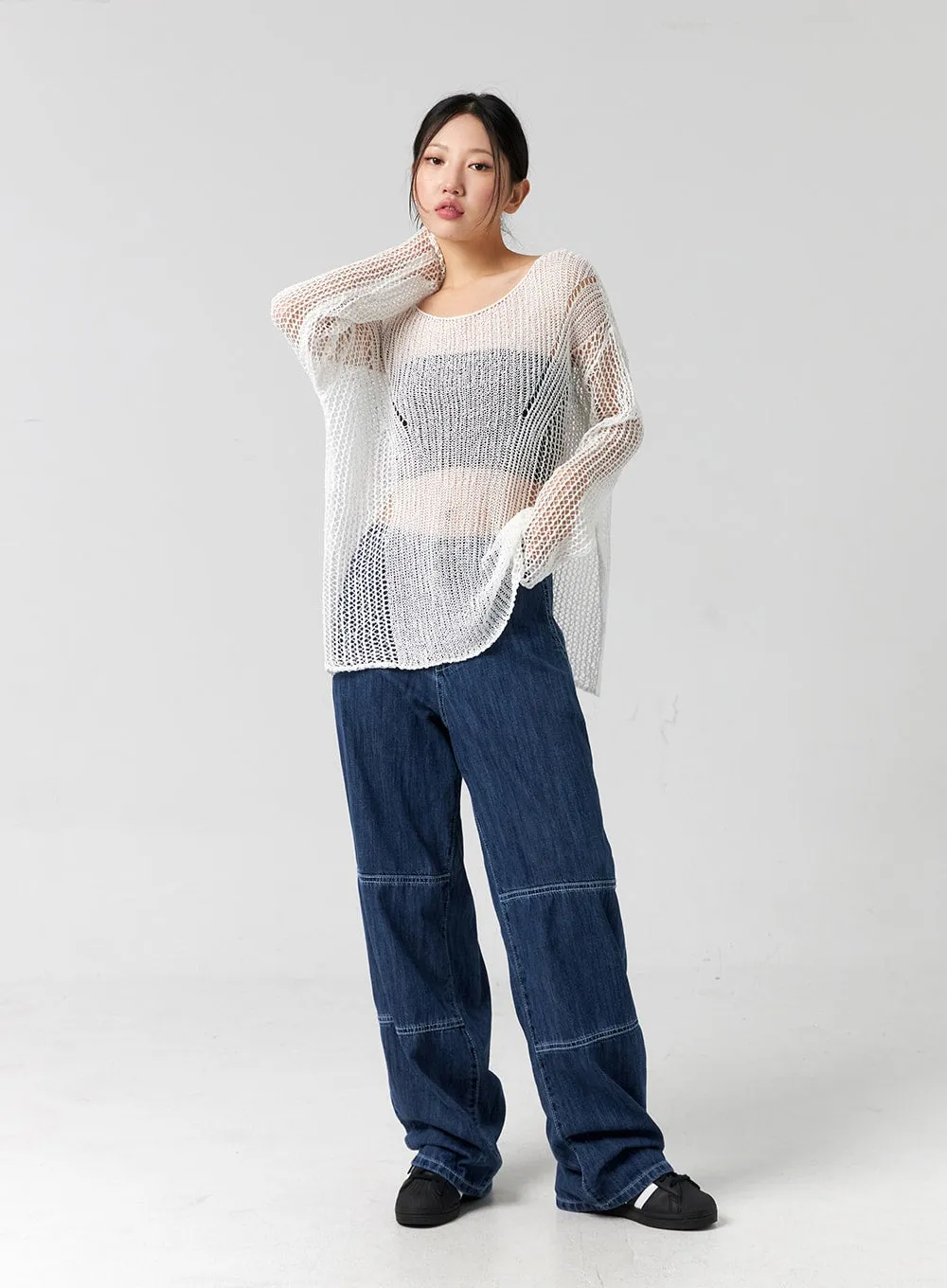 Oversized Crochet Sweater CG304