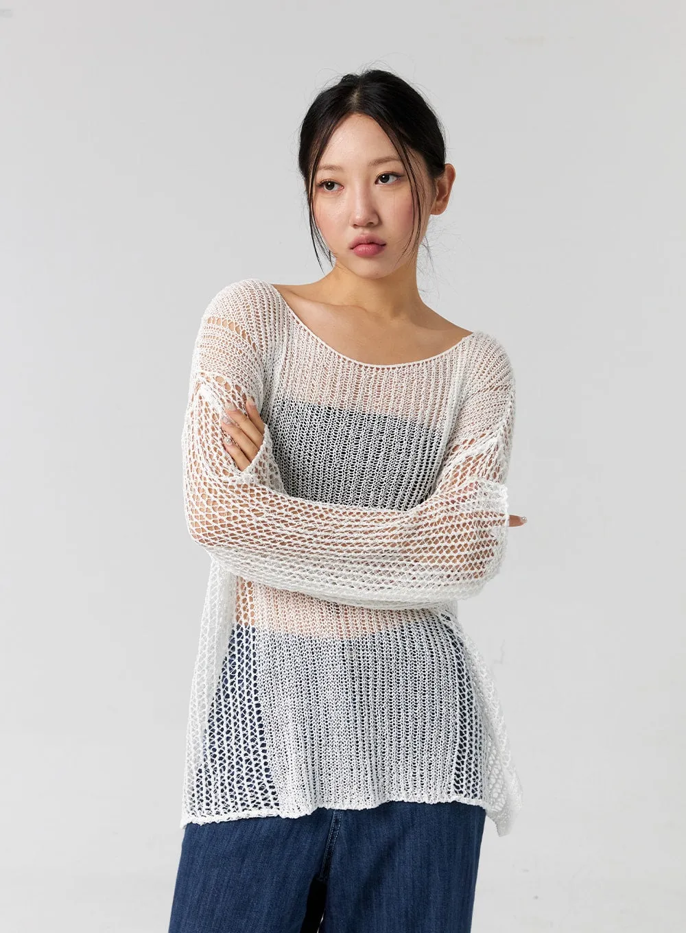 Oversized Crochet Sweater CG304