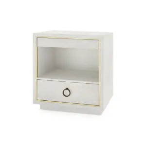 Parker 2 Drawer Side Table Silver Shimmer