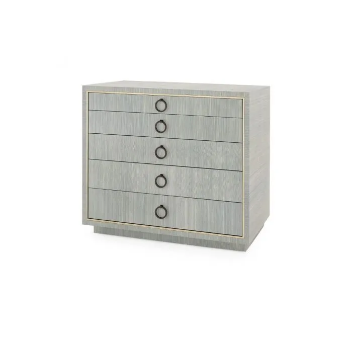 Parker Large 5 Drawer Chest Slate Blue Shimmer