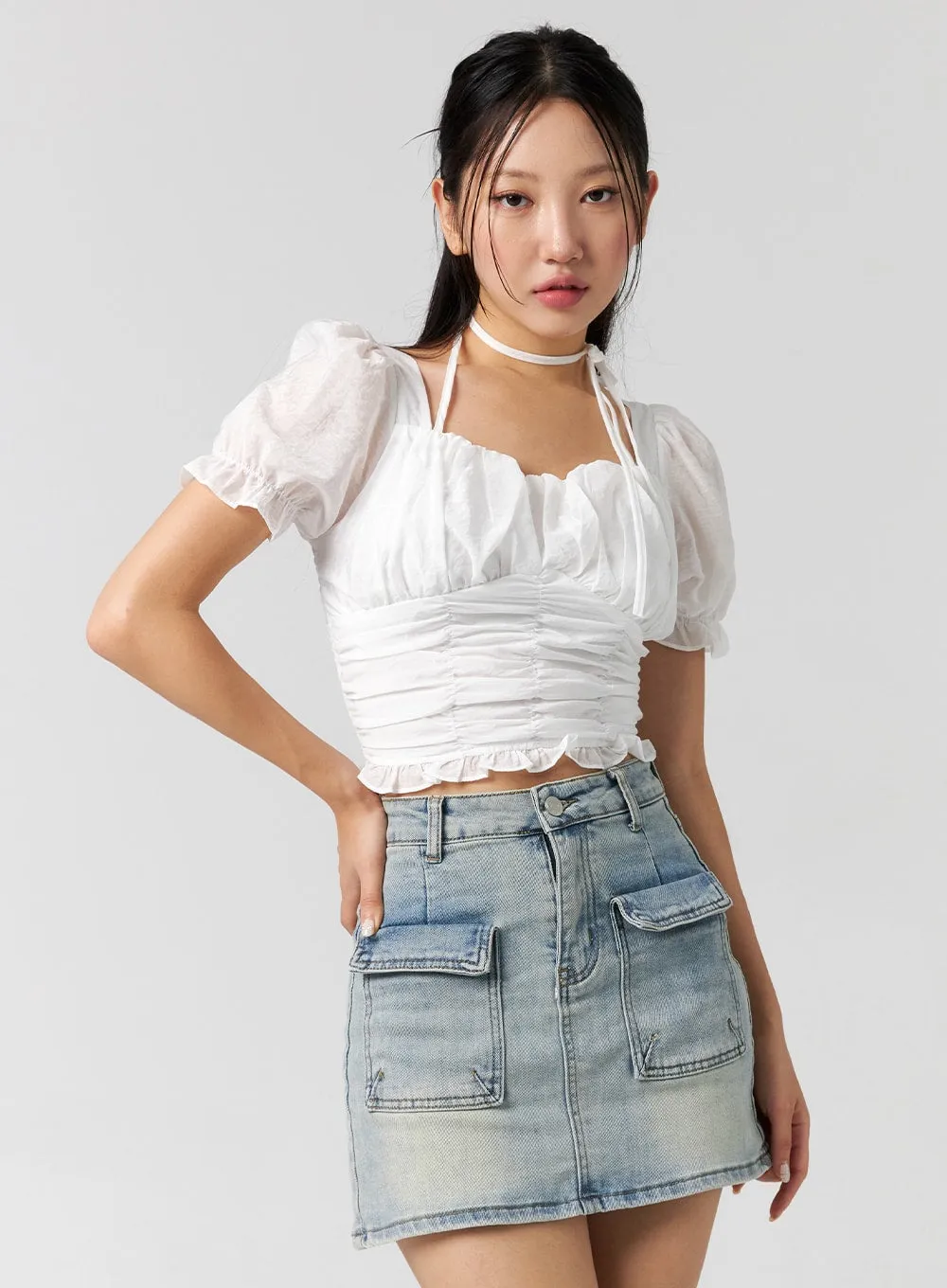 Pocket Denim Mini Skirt CG303