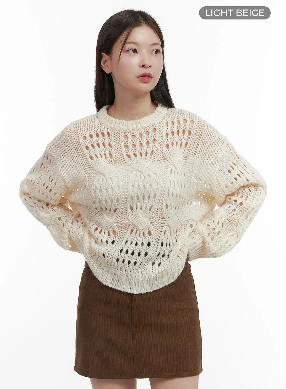 See-Through Hollow Knit Sweater OO416