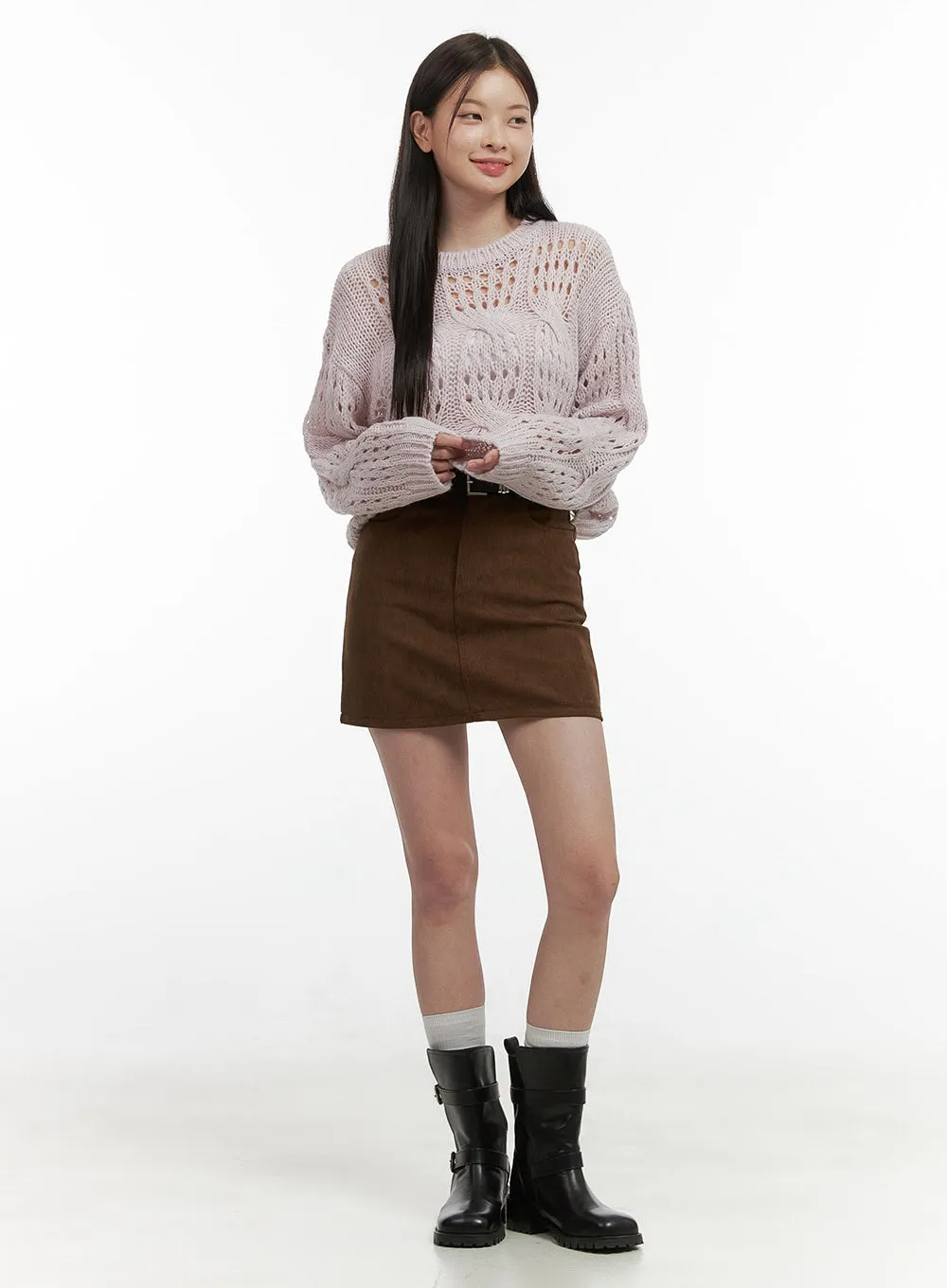 See-Through Hollow Knit Sweater OO416