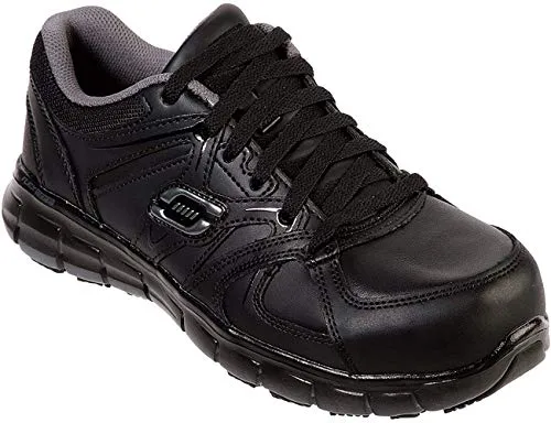 Skechers New Women's Synergy Sandlot Work Shoe Black/Grey 7.5