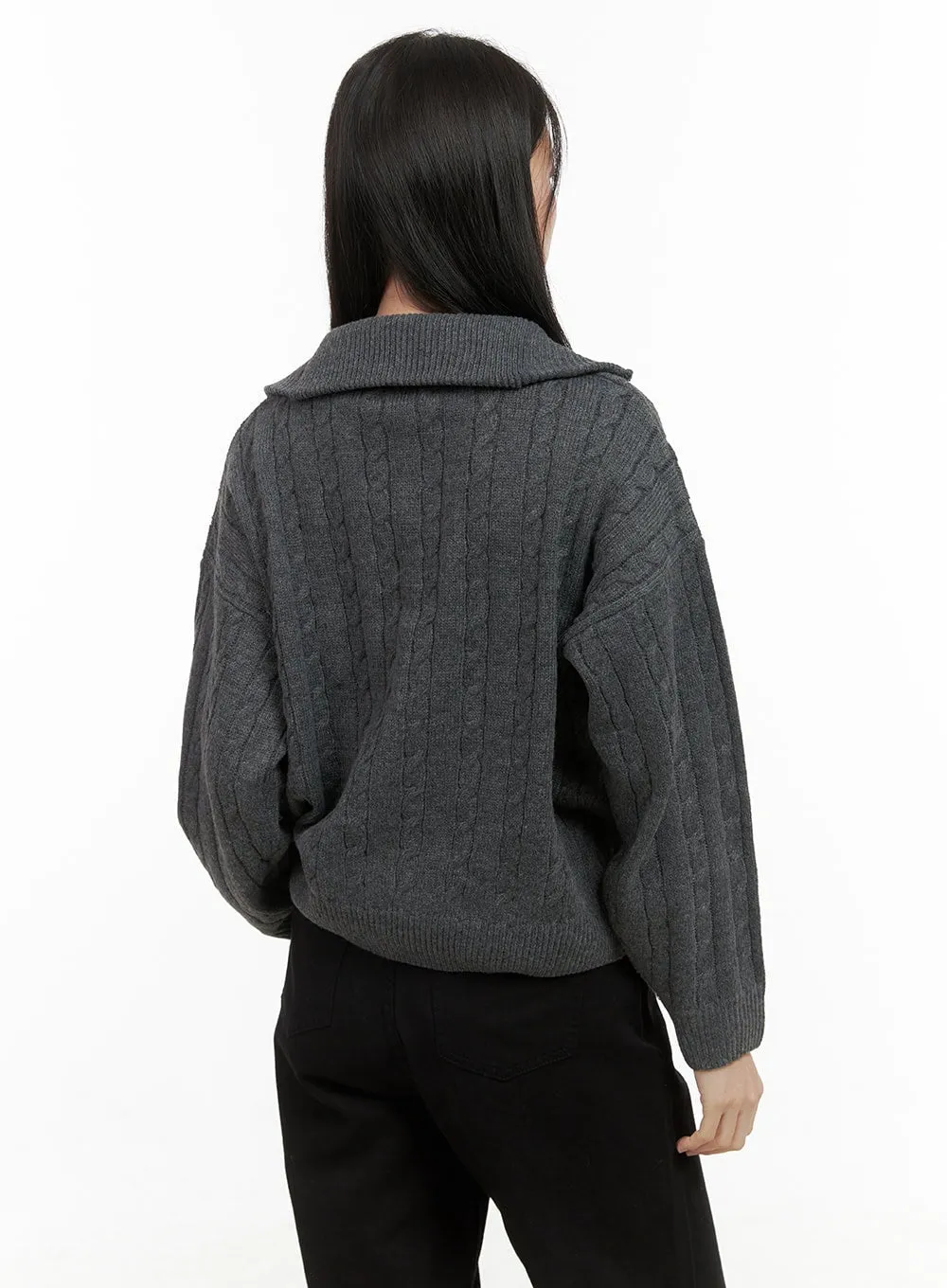 SnugFit Cable Zip-Up Sweater OS411