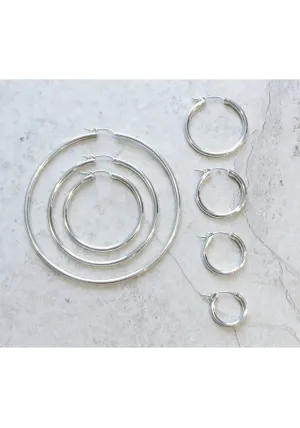 Sterling Silver Pincatch Hoops